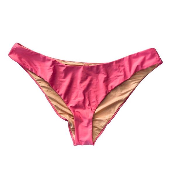 J Crew Tea Rose Pink Curved Waist Cheeky Bikini Bottom Sz XXL NWT - Picture 3 of 13